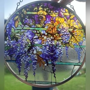 Wisteria Panel Stained Glass Art